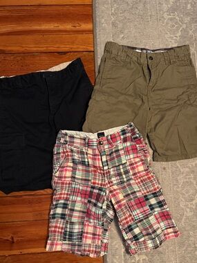 GAP Boys Cargo & Plaid Shorts - Navy, Olive/Brown & Multicolor Madras Plaid